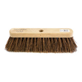 12" Newman and Cole Natural Stiff Bassine Broom Head with Hole and Wooden Handle
